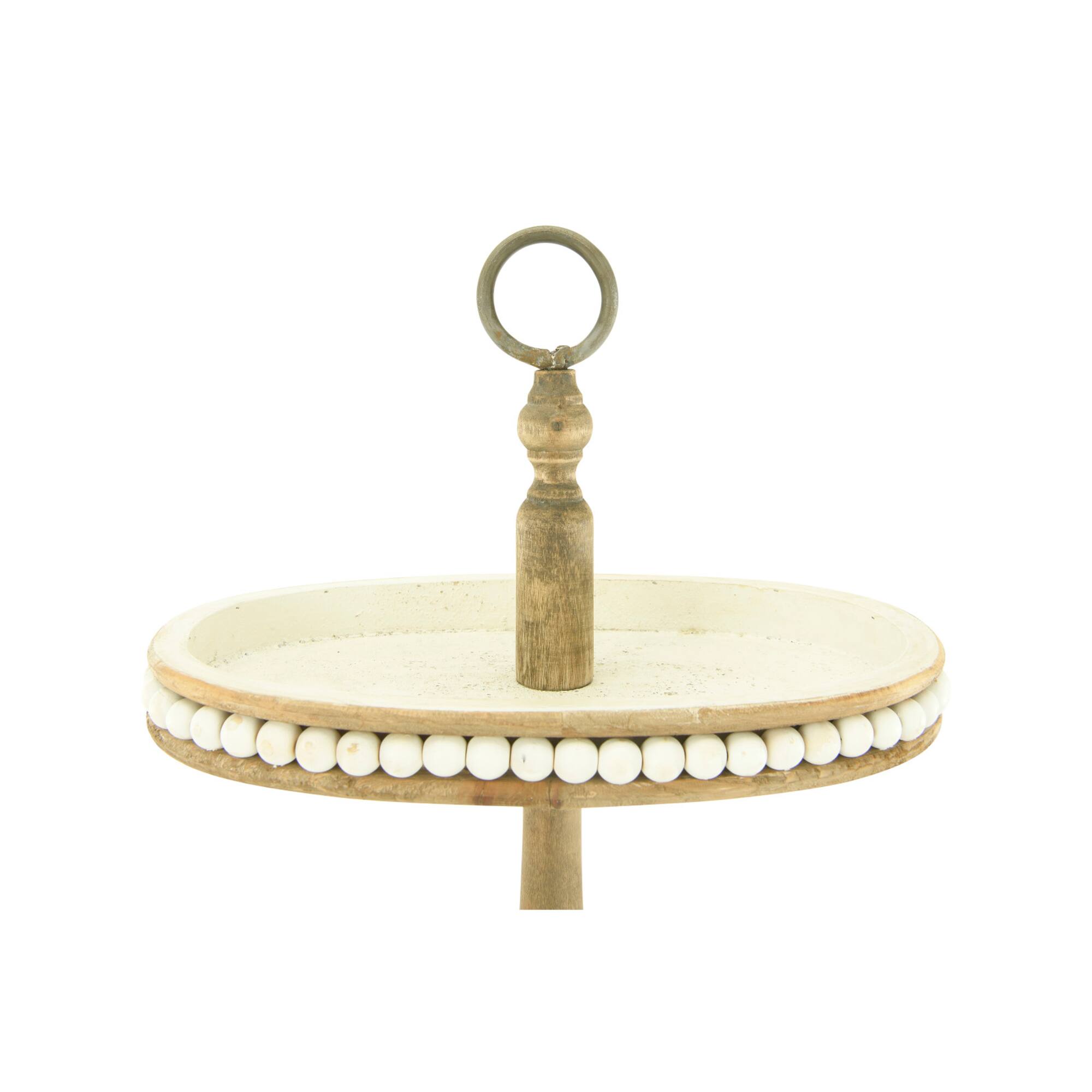 Hello Honey® 30.5" Decorative Oval 3-Tier Wood Tray with Handle